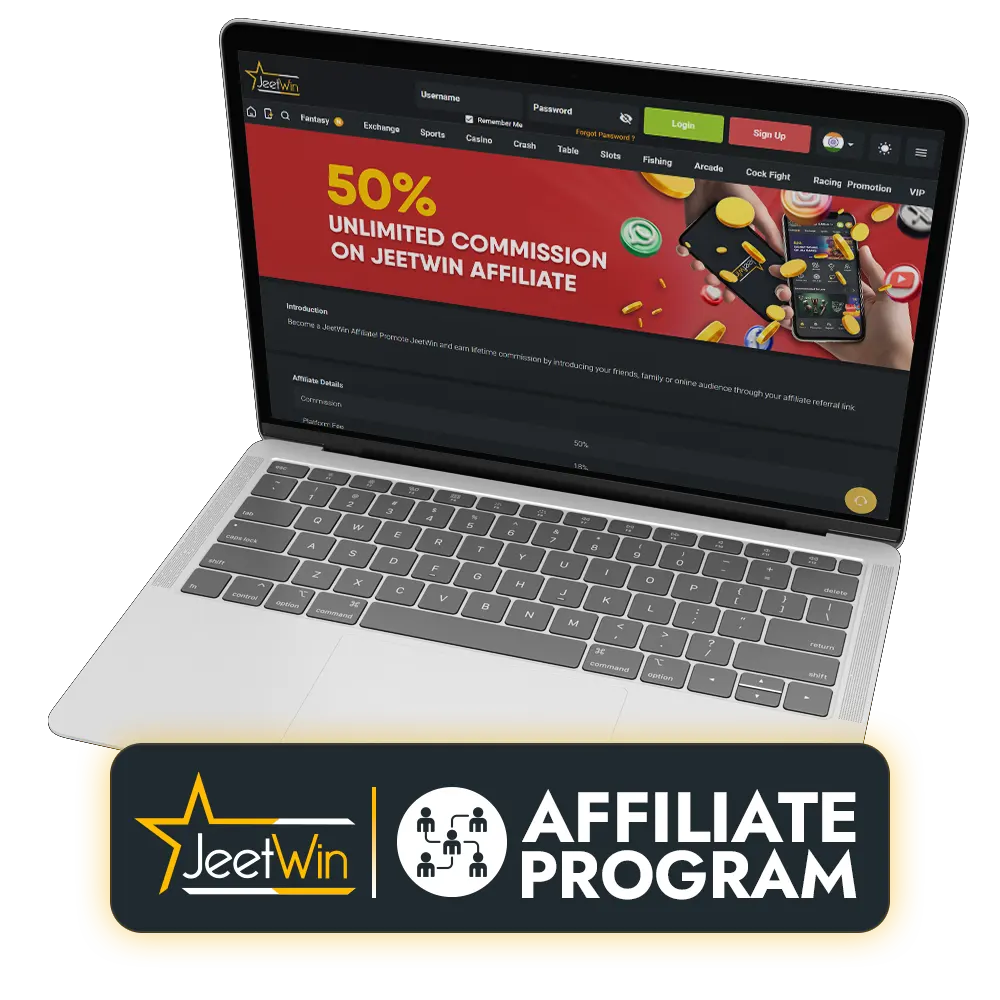 Becoming a JeetWin casino affiliate is quick and easy.