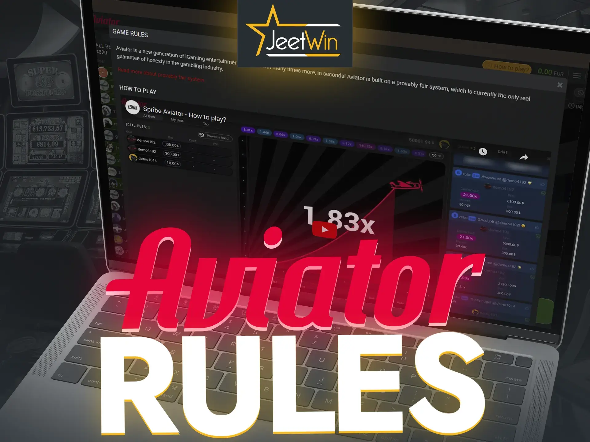 Familiarise yourself with the basic rules of the Aviator game and how it works at JeetWin Casino.