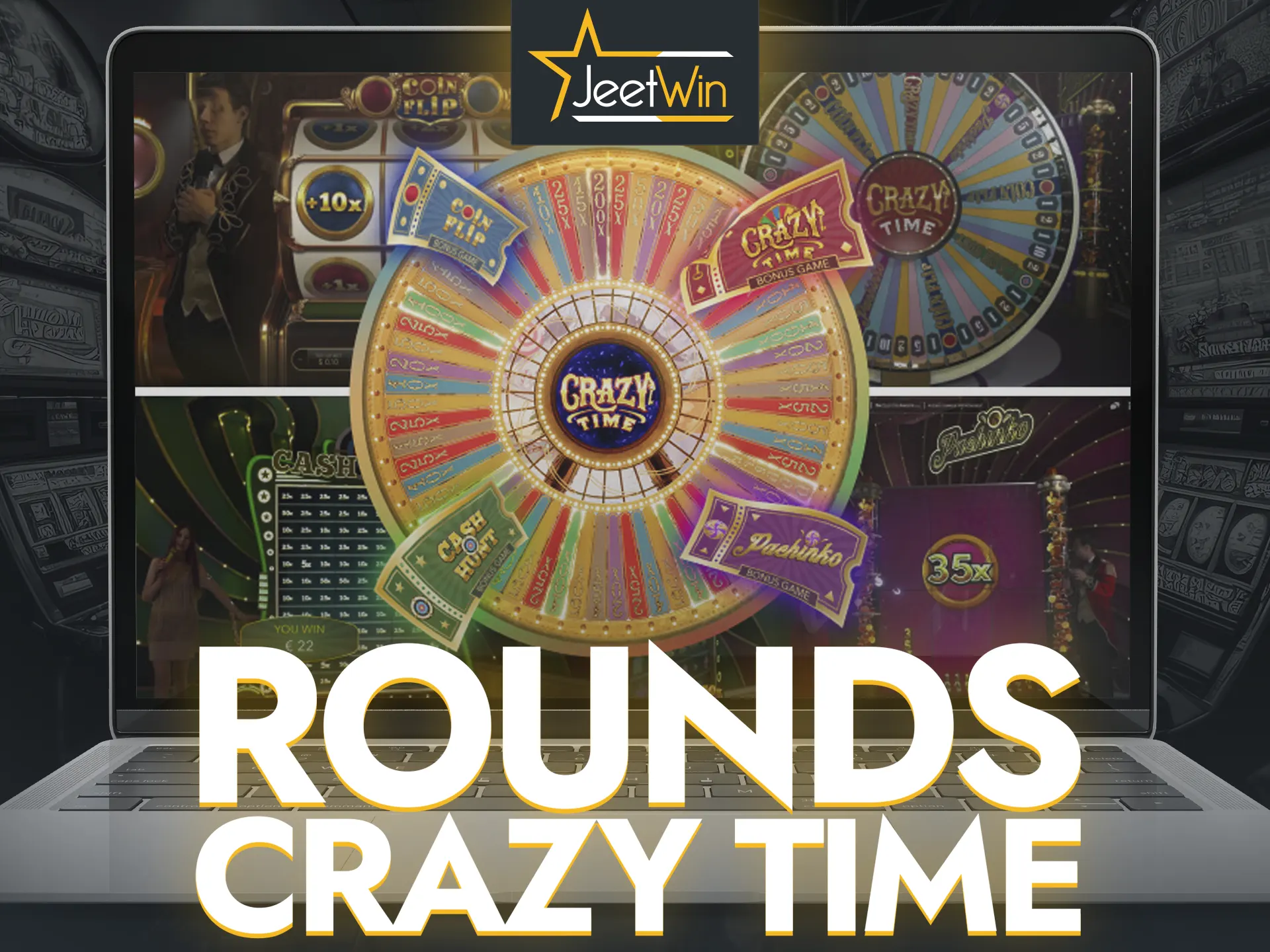 Predict the falling block in the wheel of fortune in JeetWin's Crazy Time game and emerge victorious.