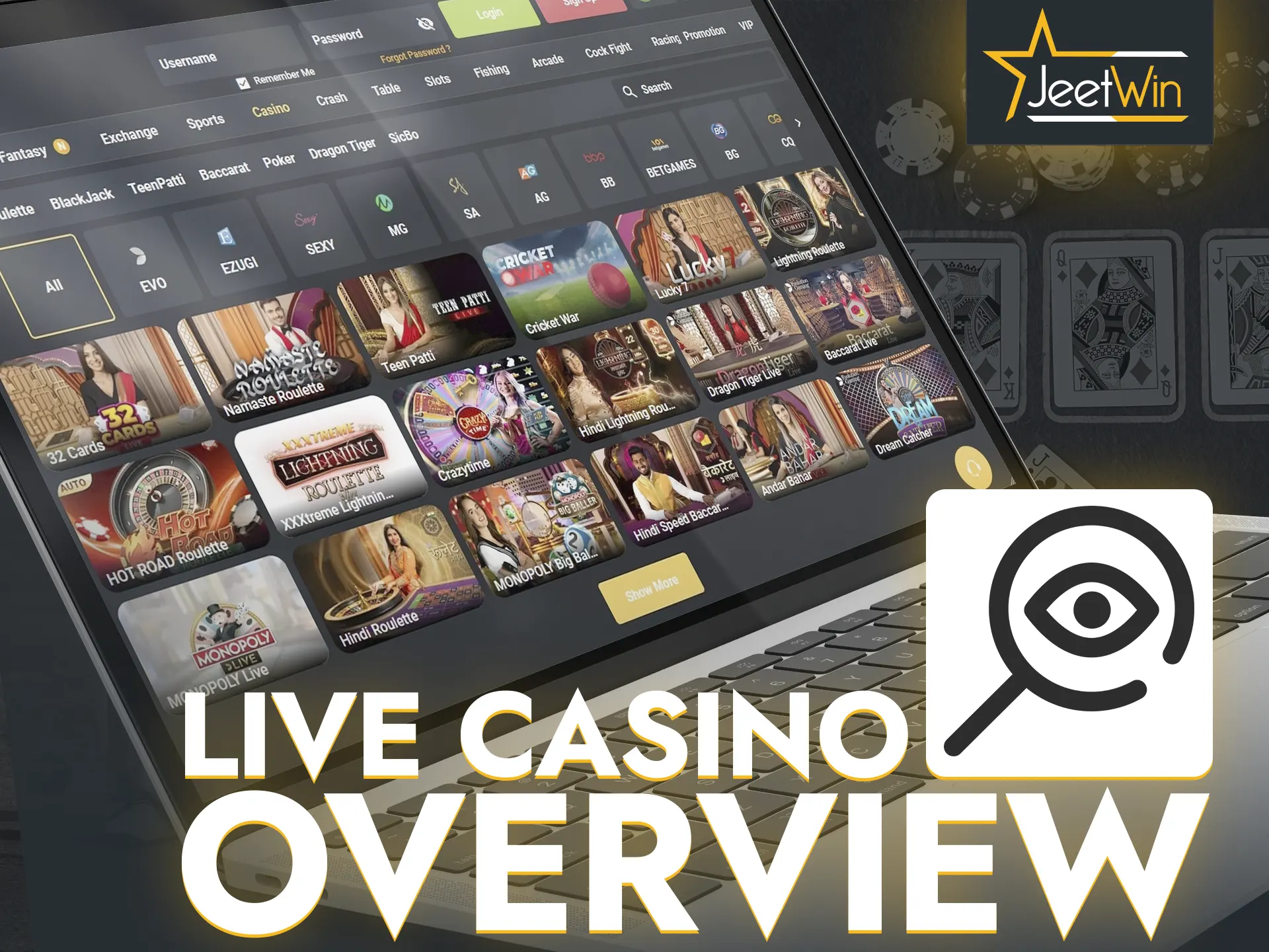 Find out about the available live casino games from JeetWin.