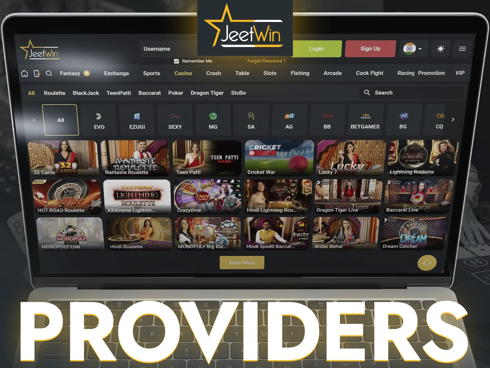 JeetWin is a casino that many providers co-operate with, so you'll have no trouble finding the game you want.