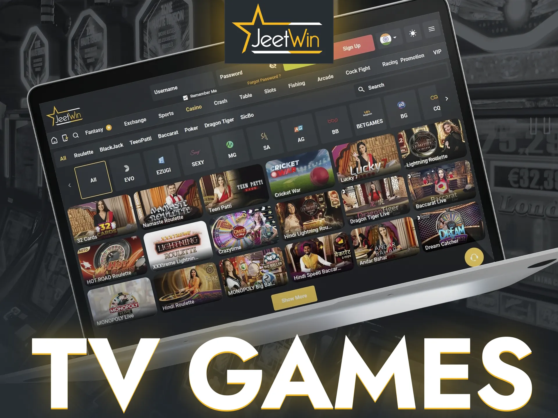 Watch colourful TV game broadcasts at JeetWin and win by betting.