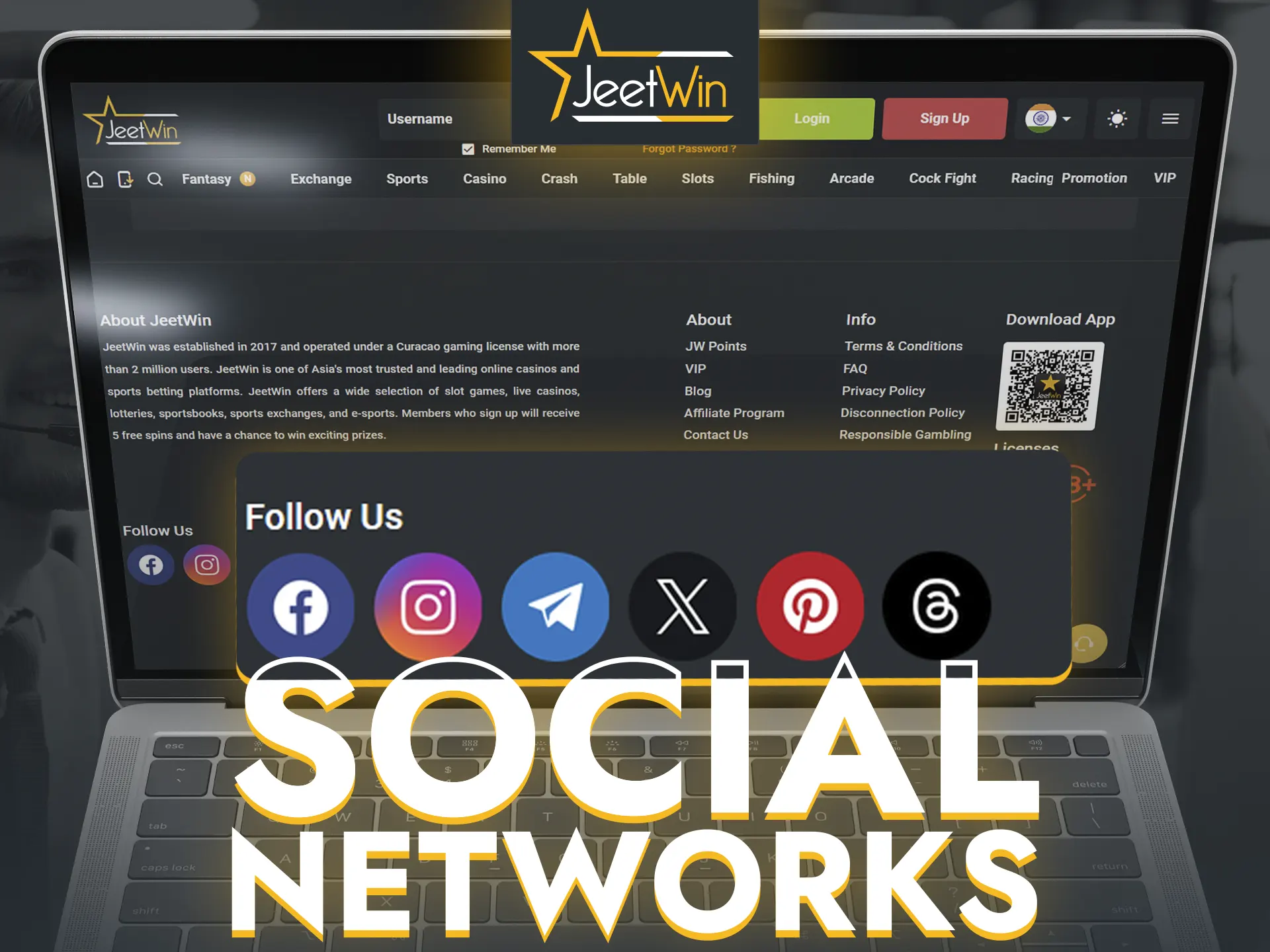 JeetWin is a renowned casino so any questions you may have can be addressed via the well-known social media platforms.