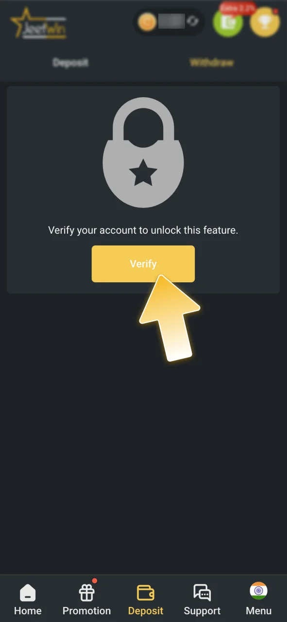 Submit your withdrawal request to get JeetWin winnings.